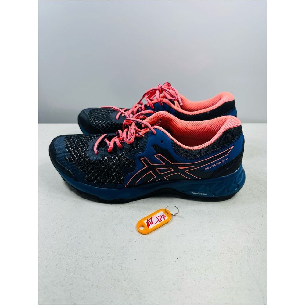ASICS Women's Trail Running Shoes - Navy & Coral Pink size 9,5
